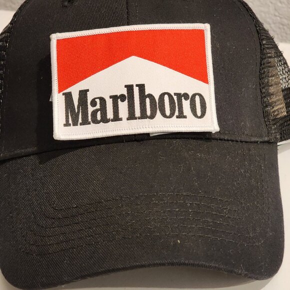 Marlboro Black Mesh Low Profile Snapback Trucker Hat - Picture 1 of 1